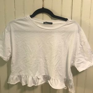 Zara Cropped Peplum Top